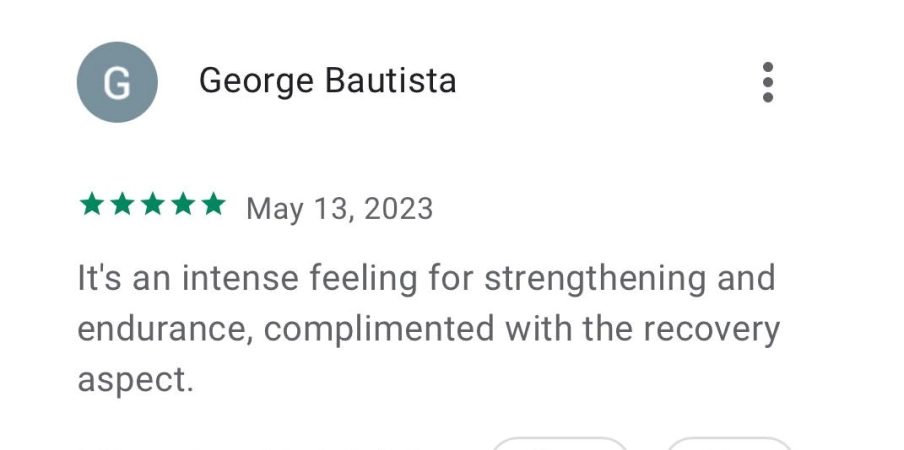 5 star review - intense feeling for strengthening