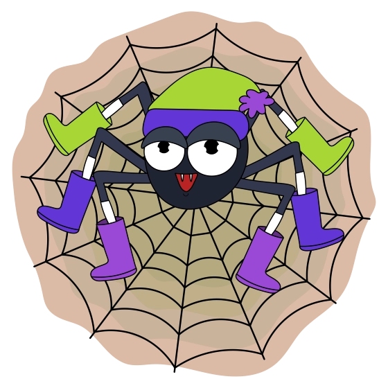 spider on a web illustration