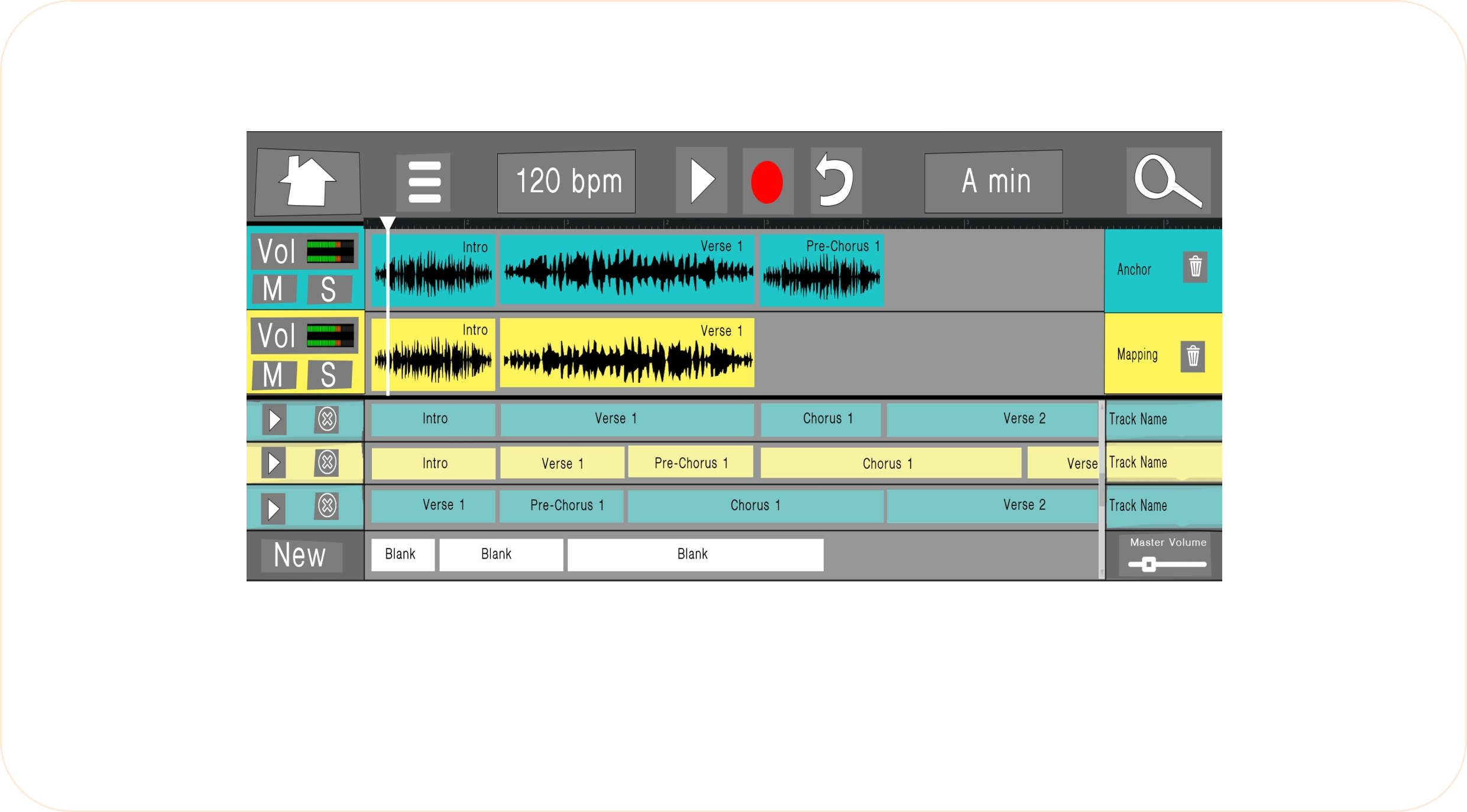 Sound editor wireframe